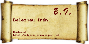 Beleznay Irén névjegykártya